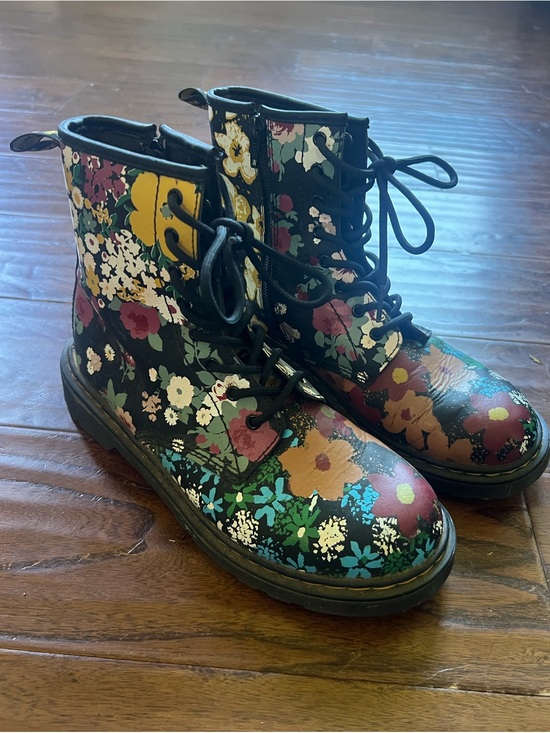 Dr. Martens Shoes - Dr. Martens Black Floral zipper boots